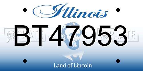 BT47953 Illinois License Plate