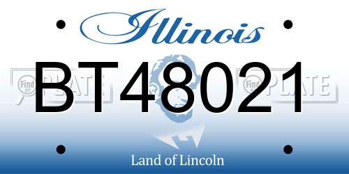 BT48021 Illinois License Plate