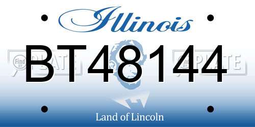 BT48144 Illinois License Plate