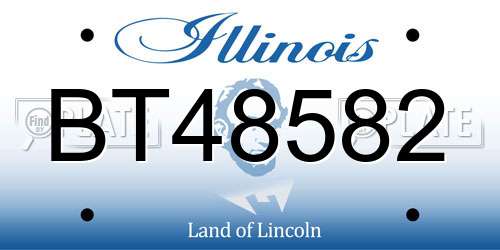 BT48582 Illinois License Plate