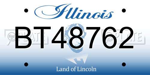 BT48762 Illinois License Plate
