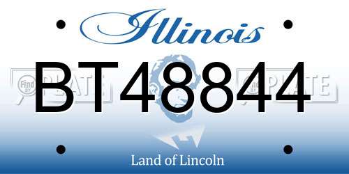 BT48844 Illinois License Plate