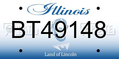 BT49148 Illinois License Plate