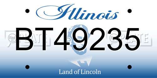 BT49235 Illinois License Plate