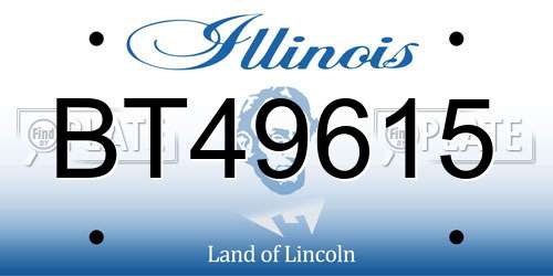 BT49615 Illinois License Plate