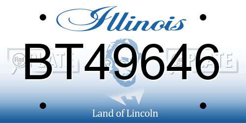 BT49646 Illinois License Plate