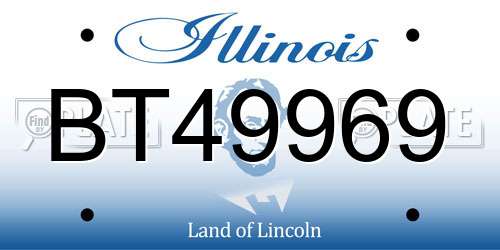 BT49969 Illinois License Plate
