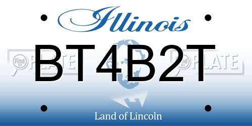 BT4B2T Illinois License Plate