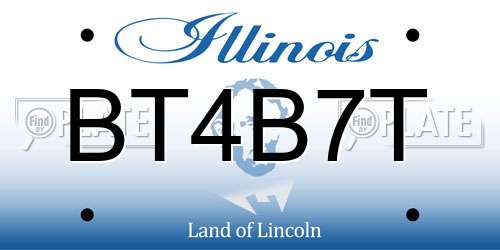 BT4B7T Illinois License Plate