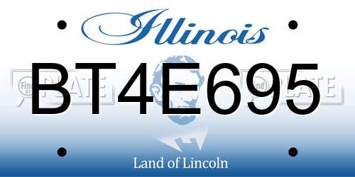 BT4E695 Illinois License Plate