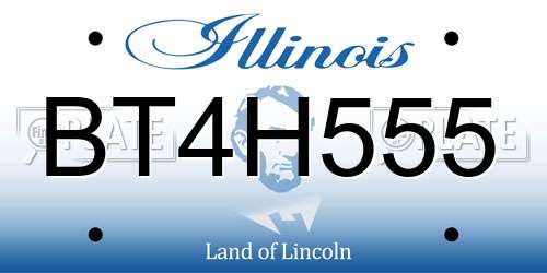 BT4H555 Illinois License Plate