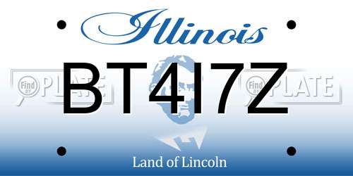 BT4I7Z Illinois License Plate