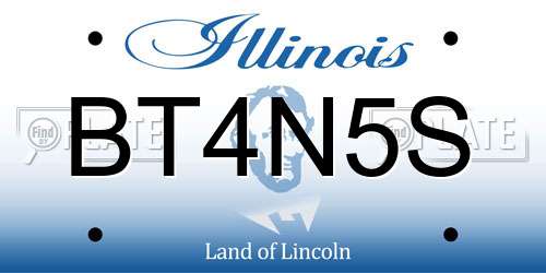 BT4N5S Illinois License Plate