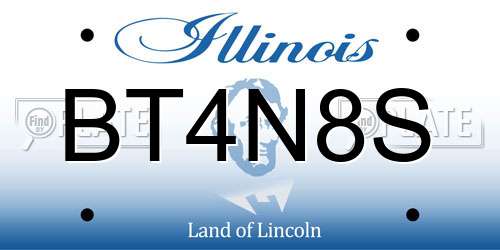 BT4N8S Illinois License Plate