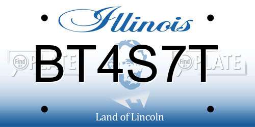 BT4S7T Illinois License Plate