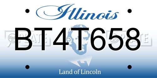 BT4T658 Illinois License Plate