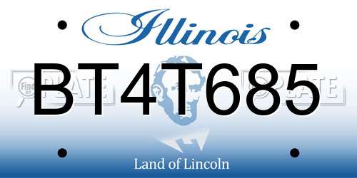 BT4T685 Illinois License Plate