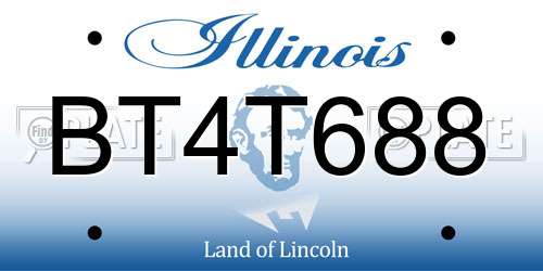BT4T688 Illinois License Plate
