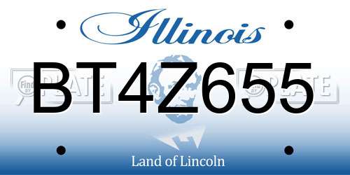 BT4Z655 Illinois License Plate