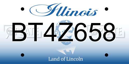 BT4Z658 Illinois License Plate