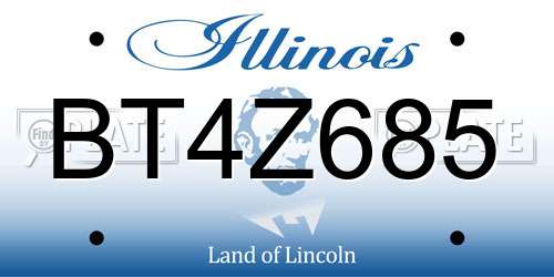 BT4Z685 Illinois License Plate