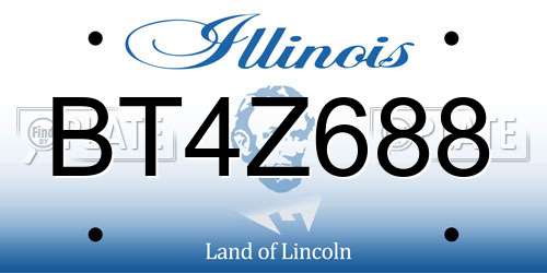 BT4Z688 Illinois License Plate