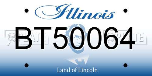 BT50064 Illinois License Plate