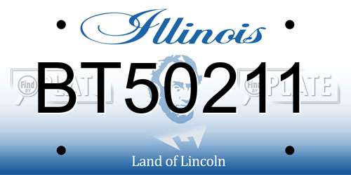 BT50211 Illinois License Plate