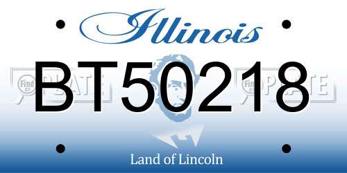 BT50218 Illinois License Plate