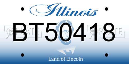 BT50418 Illinois License Plate