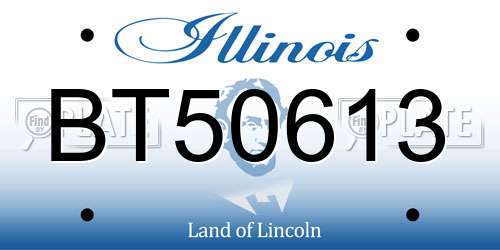 BT50613 Illinois License Plate