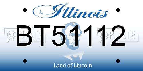BT51112 Illinois License Plate