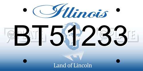 BT51233 Illinois License Plate