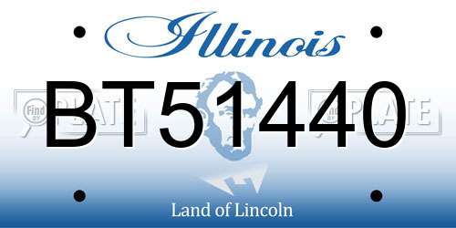 BT51440 Illinois License Plate