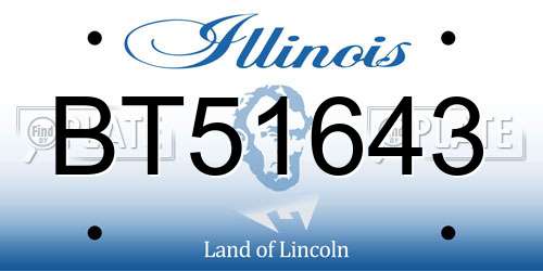 BT51643 Illinois License Plate