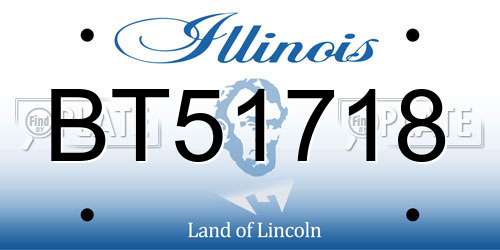 BT51718 Illinois License Plate