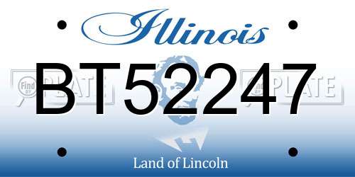 BT52247 Illinois License Plate