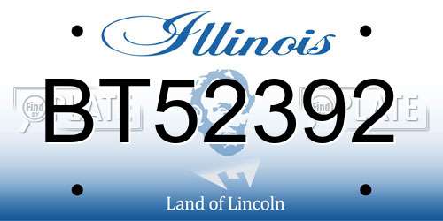 BT52392 Illinois License Plate