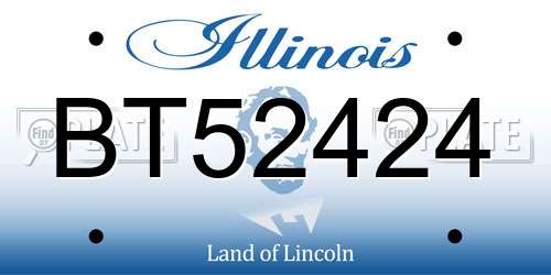 BT52424 Illinois License Plate