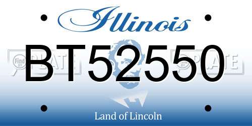 BT52550 Illinois License Plate