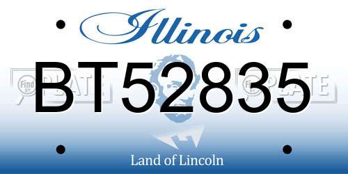 BT52835 Illinois License Plate