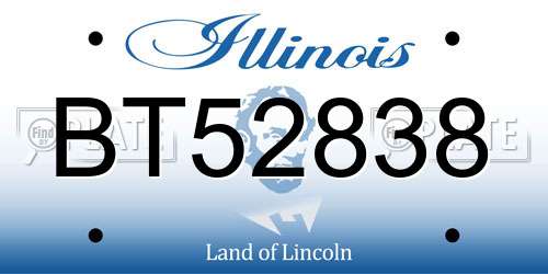 BT52838 Illinois License Plate