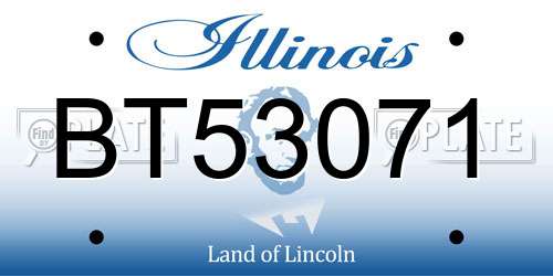 BT53071 Illinois License Plate