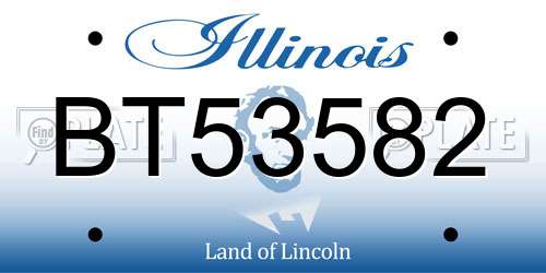 BT53582 Illinois License Plate