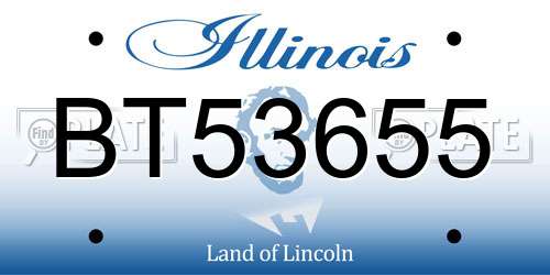 BT53655 Illinois License Plate