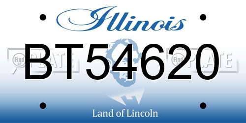 BT54620 Illinois License Plate