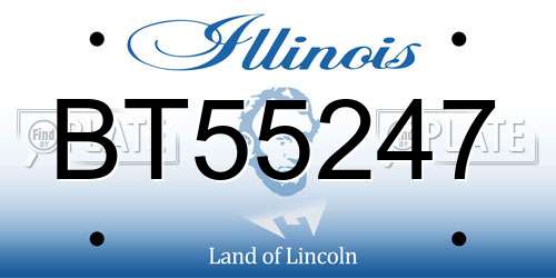 BT55247 Illinois License Plate