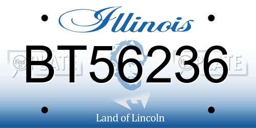 BT56236 Illinois License Plate