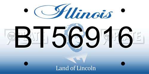 BT56916 Illinois License Plate