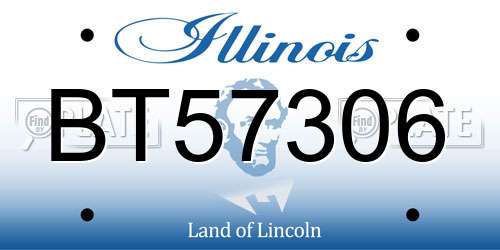 BT57306 Illinois License Plate